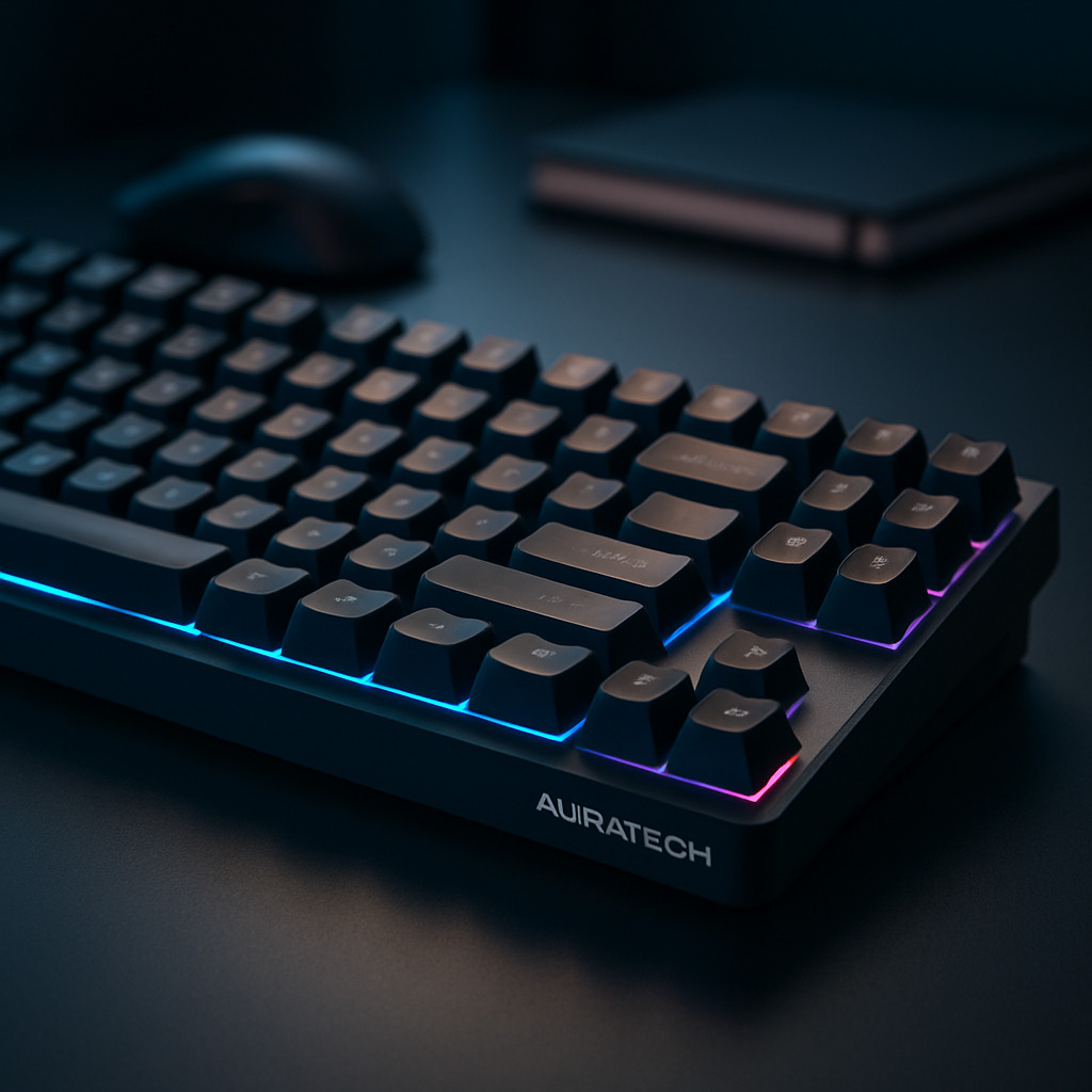 AuraTech keyboard in modern workspace
